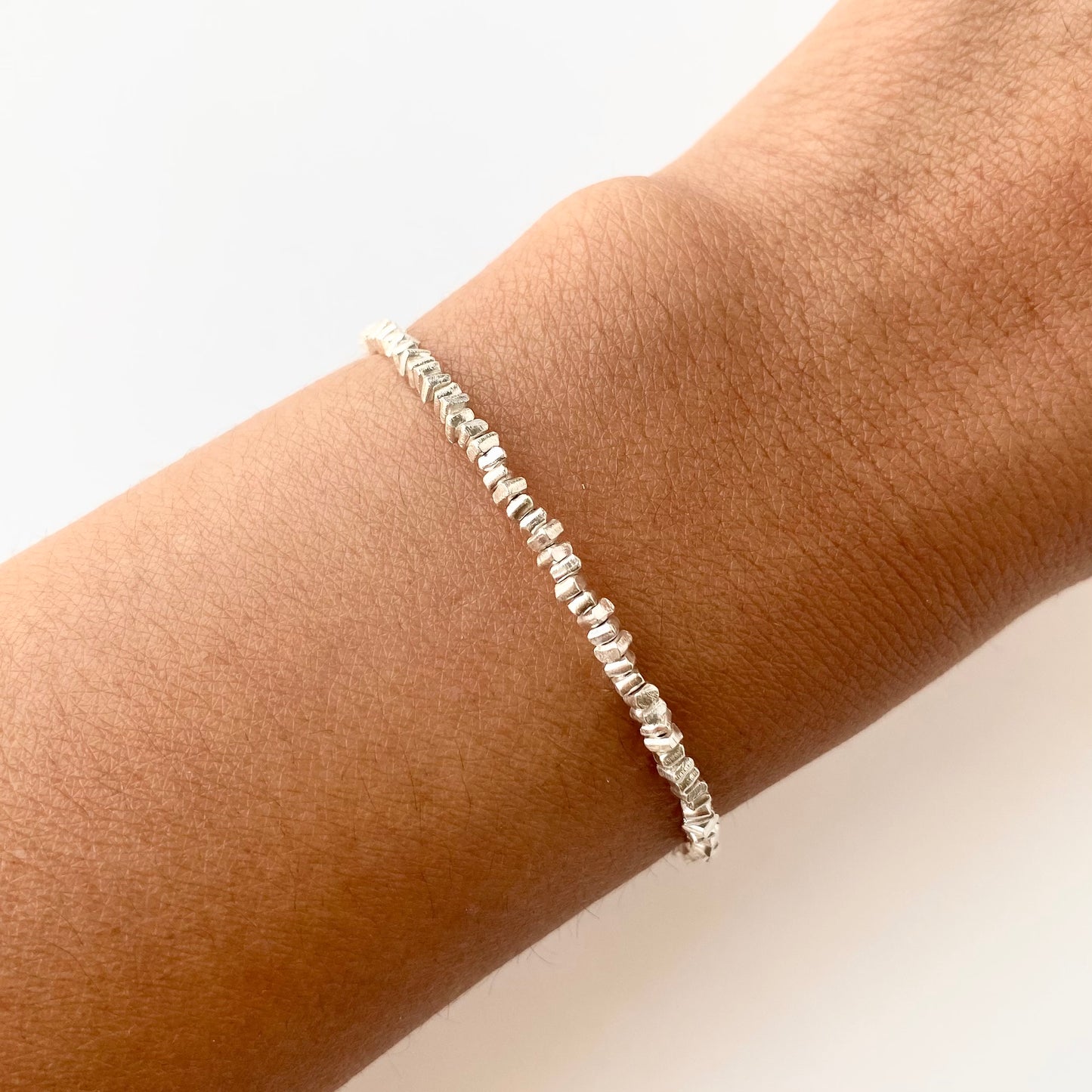 925 Silver Chip Bead Bracelet