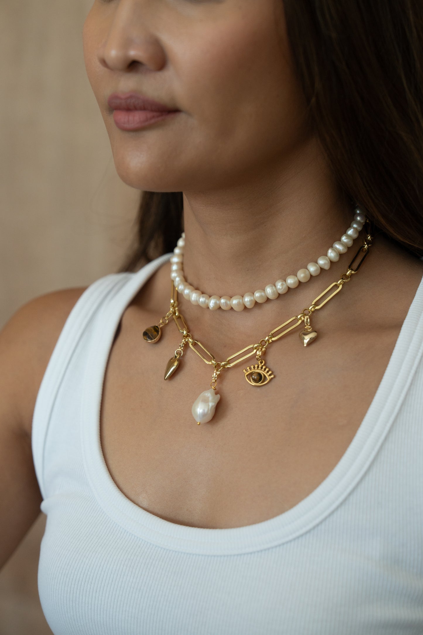 Tiger´s Eye Evil Eye Charm