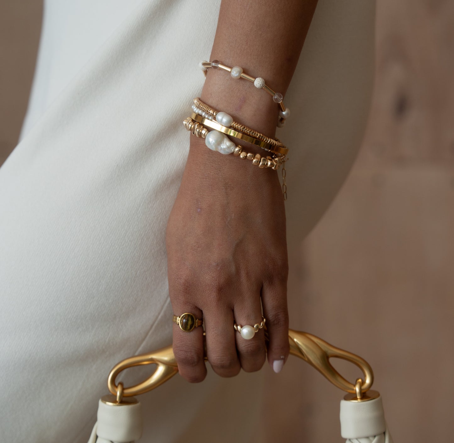 Pearl + Crystal Balance Bracelet