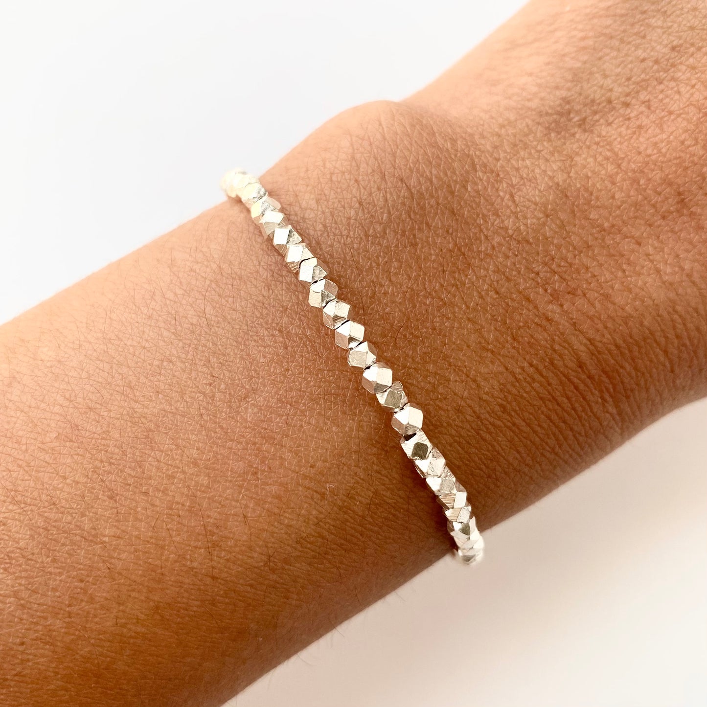 925 Silver Geo Bead Bracelet