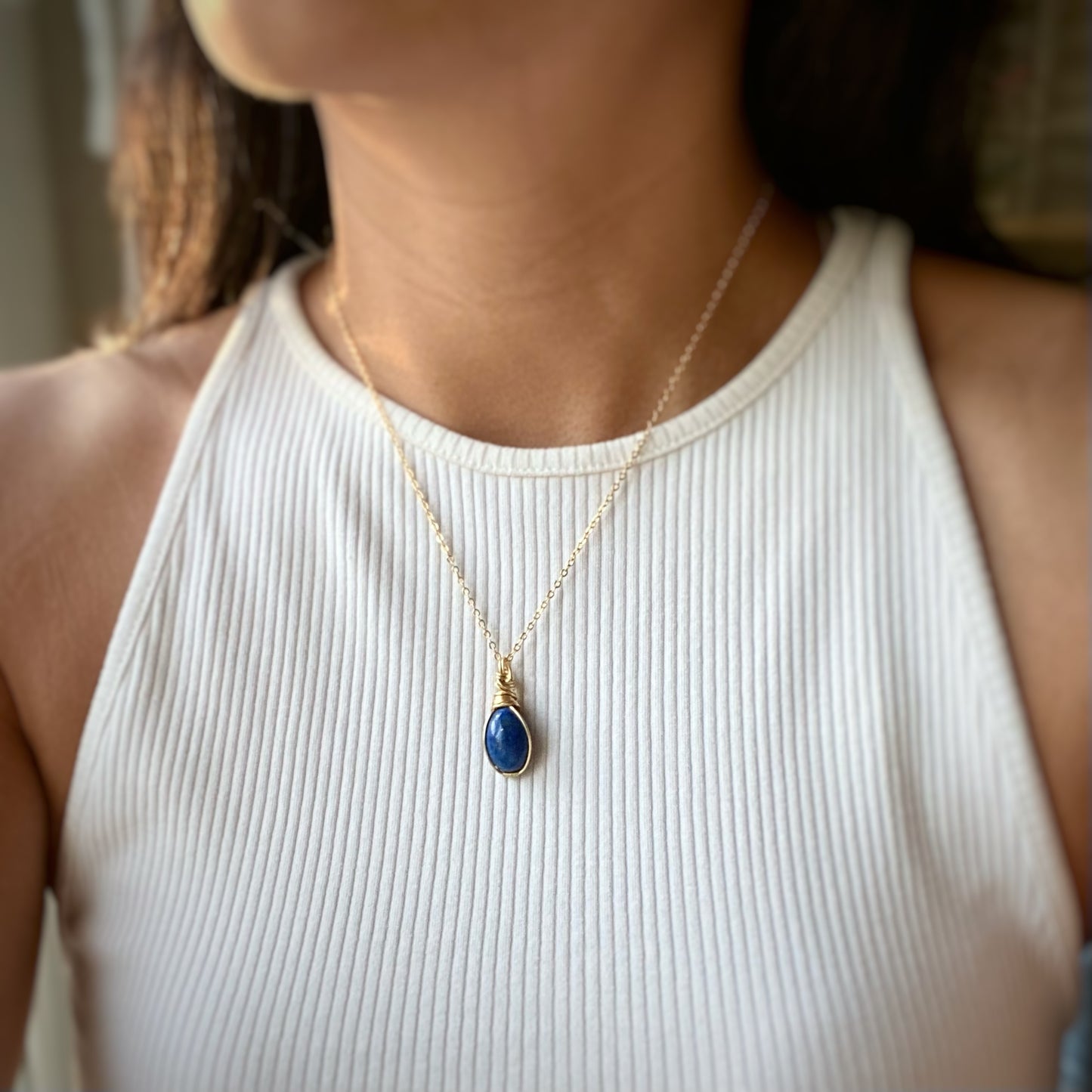 Lapis Lazuli Wire-wrapped Necklace