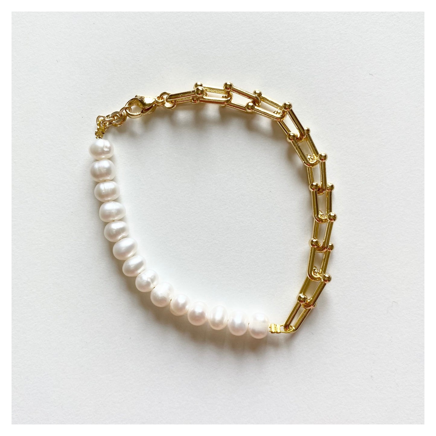 Pearl + Chain Bracelet