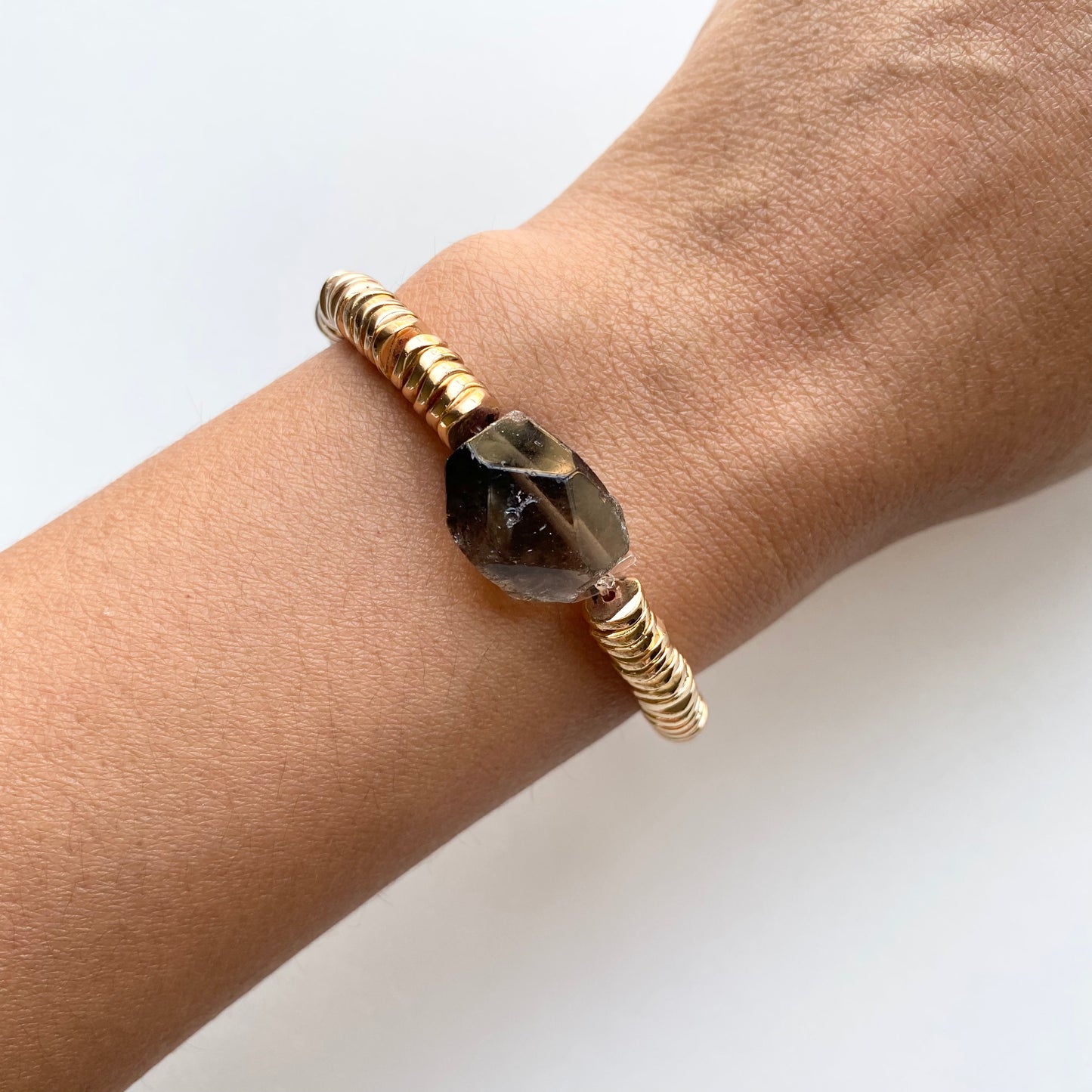 Smoky Quartz + Hematite Bracelet