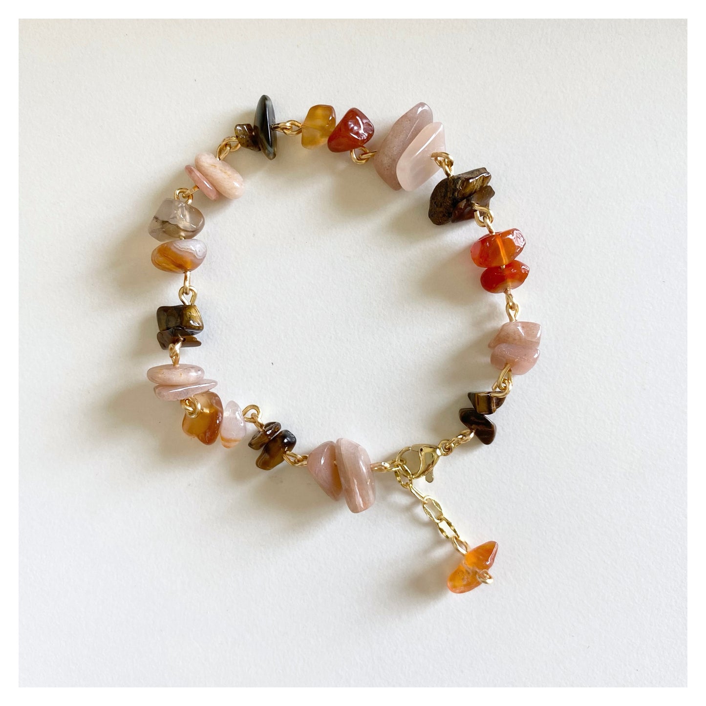 Sunstone + Carnelian + Tigers Eye Bracelet