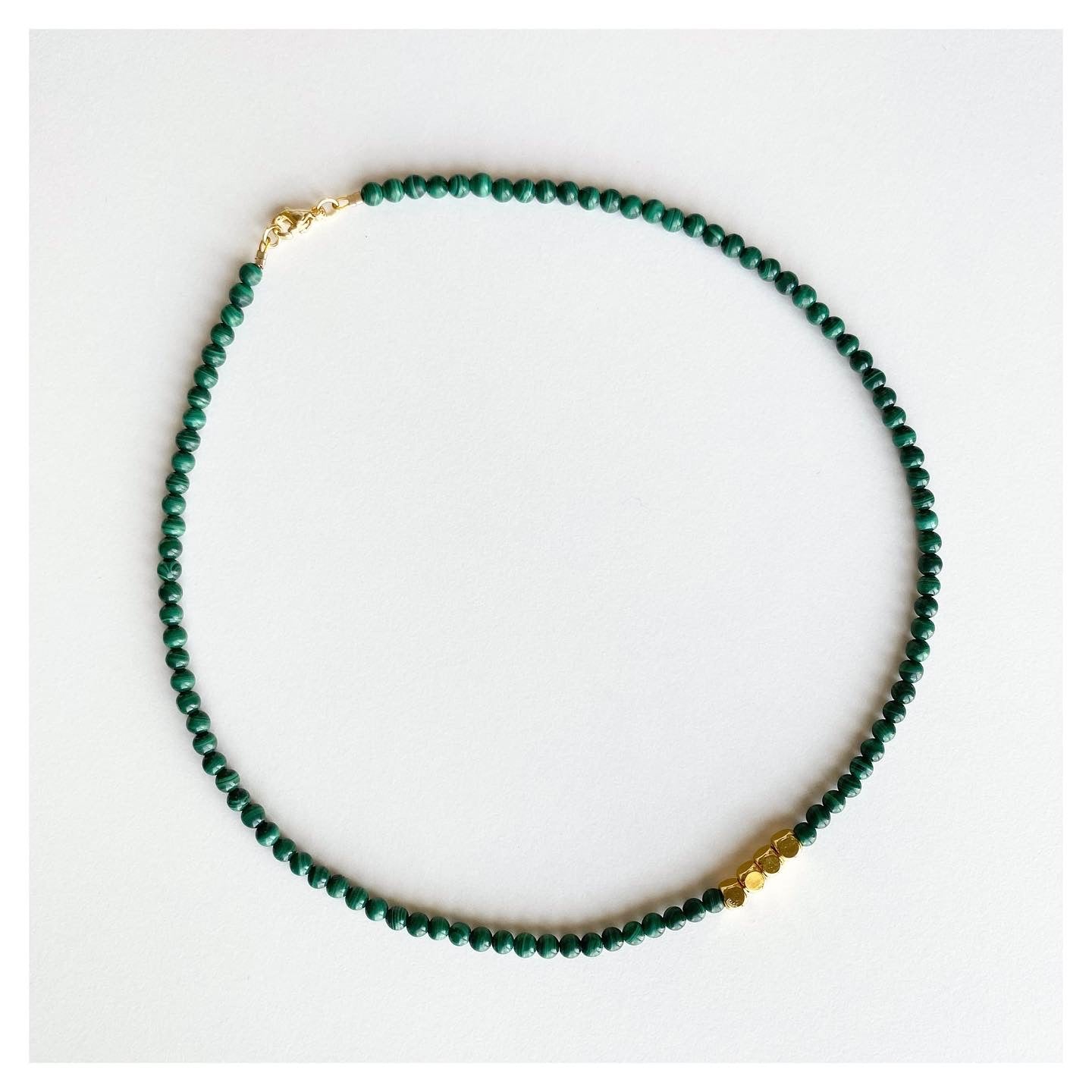 Malachite Bead Choker Necklace