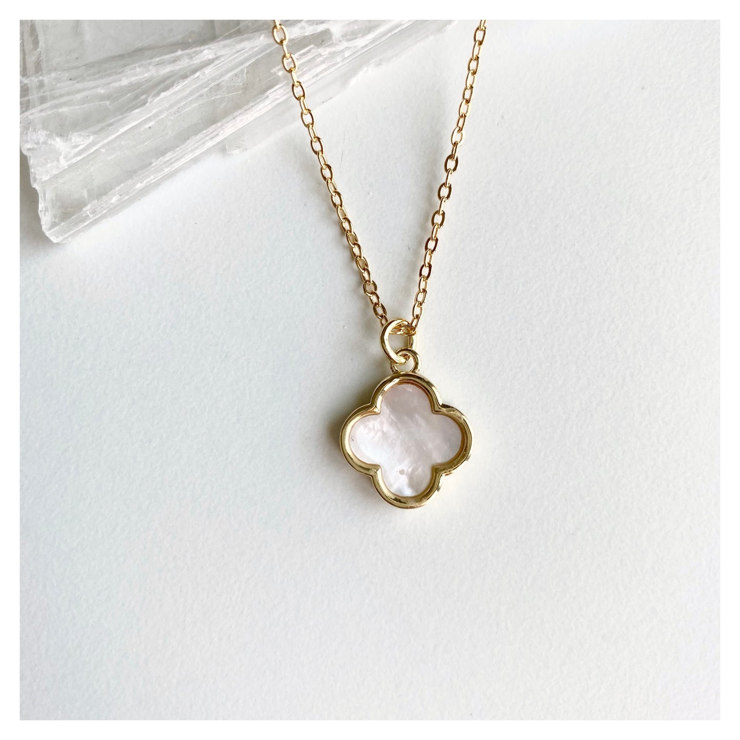Mother of Pearl Clover Necklace