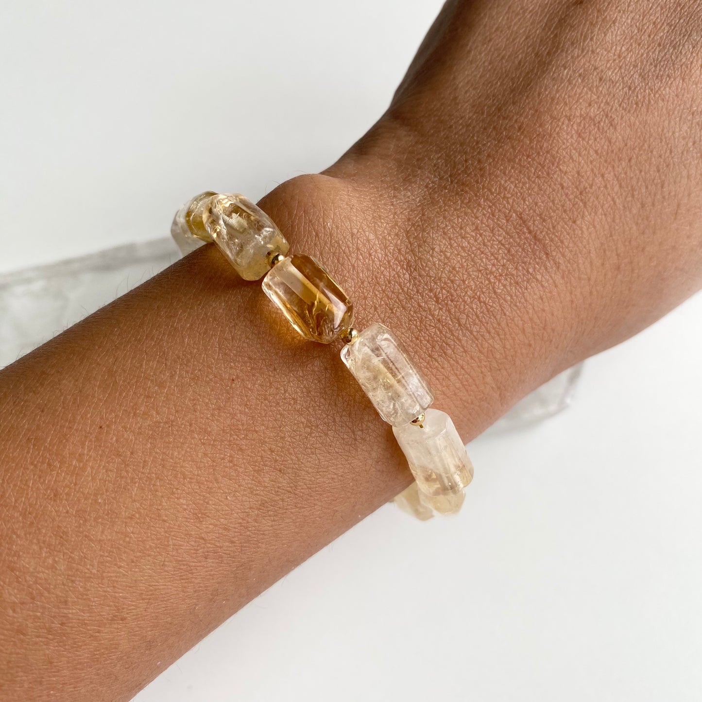 Citrine Barrel Bead Bracelet