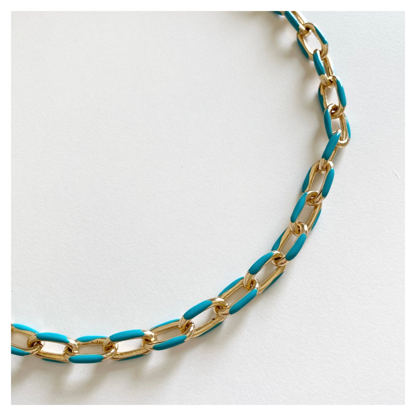 Turquoise Chunky Chain Necklace