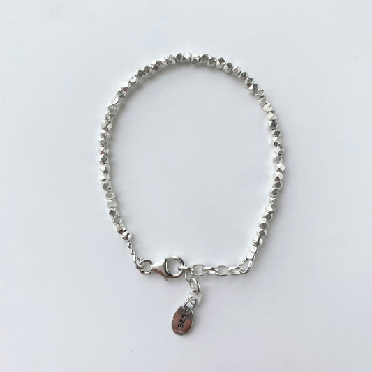 925 Silver Geo Bead Bracelet