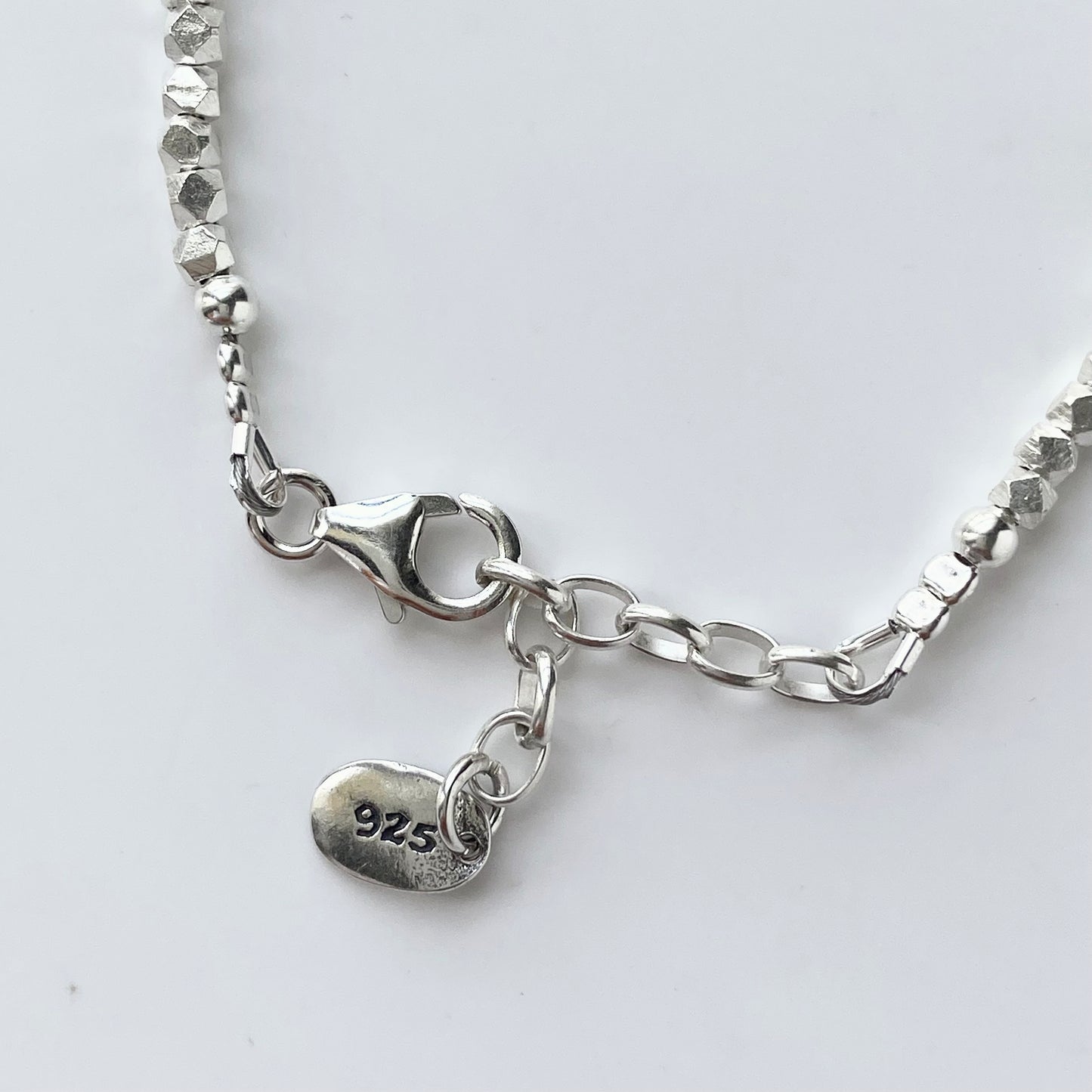 925 Silver Geo Bead Bracelet