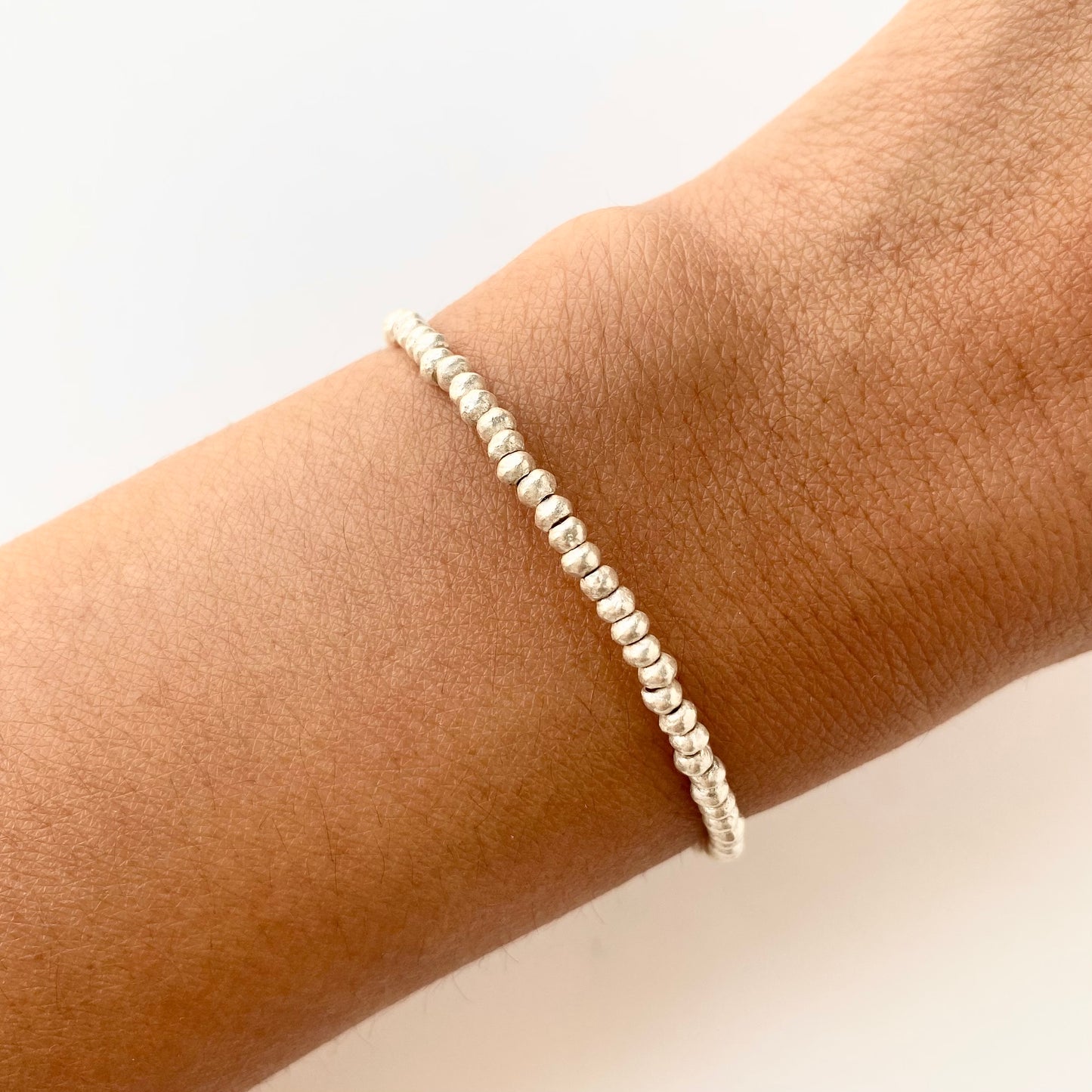 925 Silver Seed Bead Bracelet