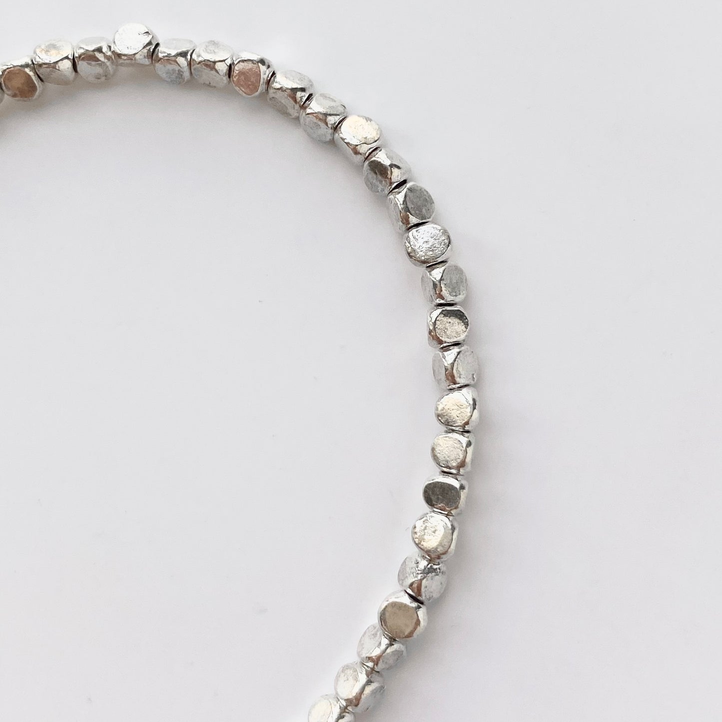 925 Silver Nugget Bead Bracelet