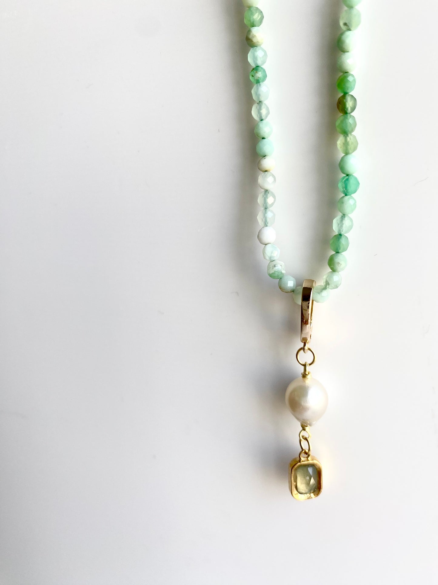 Suwaidi Pearl + Chrysoprase + Peridot Necklace