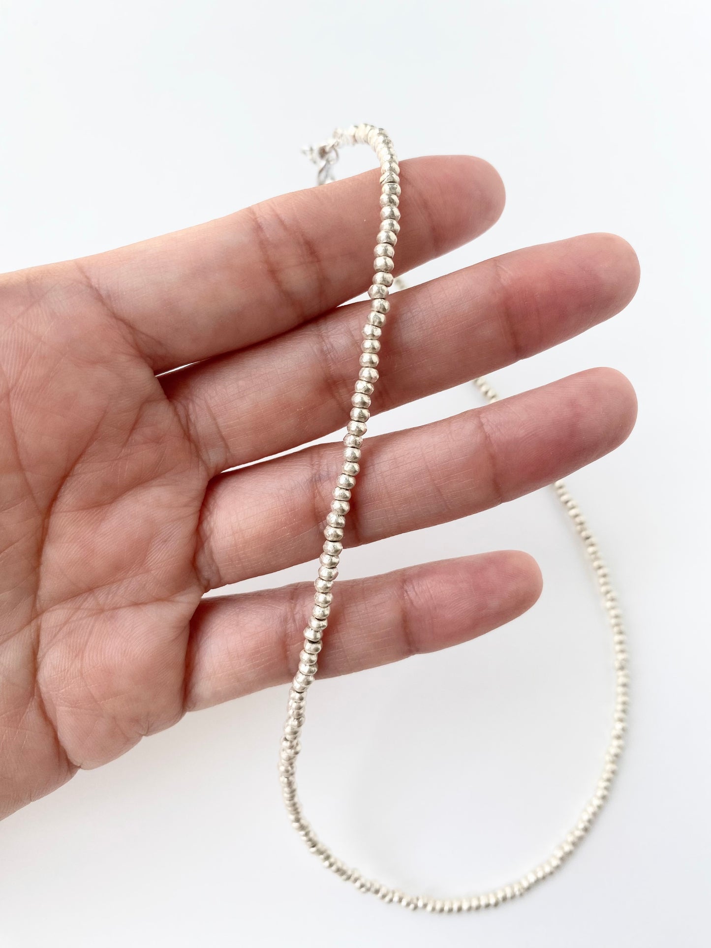 925 Silver Seed Bead Necklace