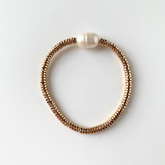 Pearl + Hematite Bracelet