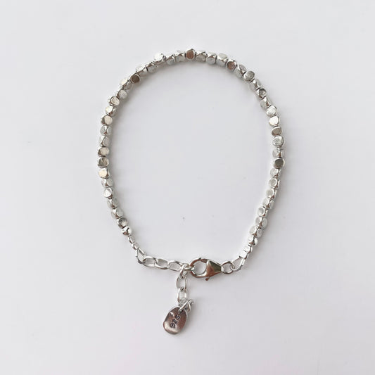 925 Silver Nugget Bead Bracelet