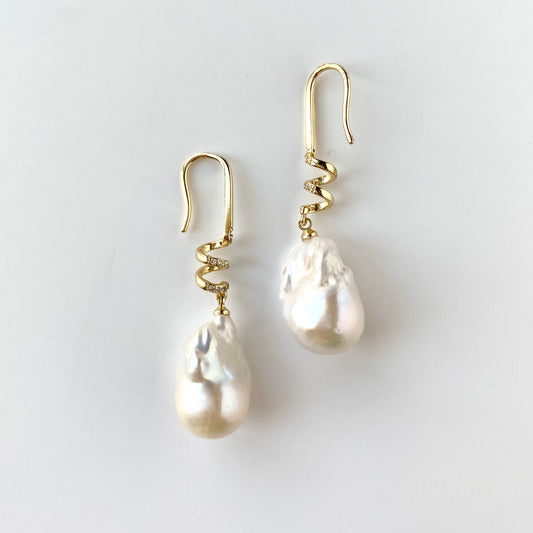 Baroque Pearl Swirl Earrings