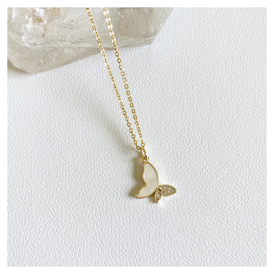 Mother of Pearl Mini Butterfly Necklace
