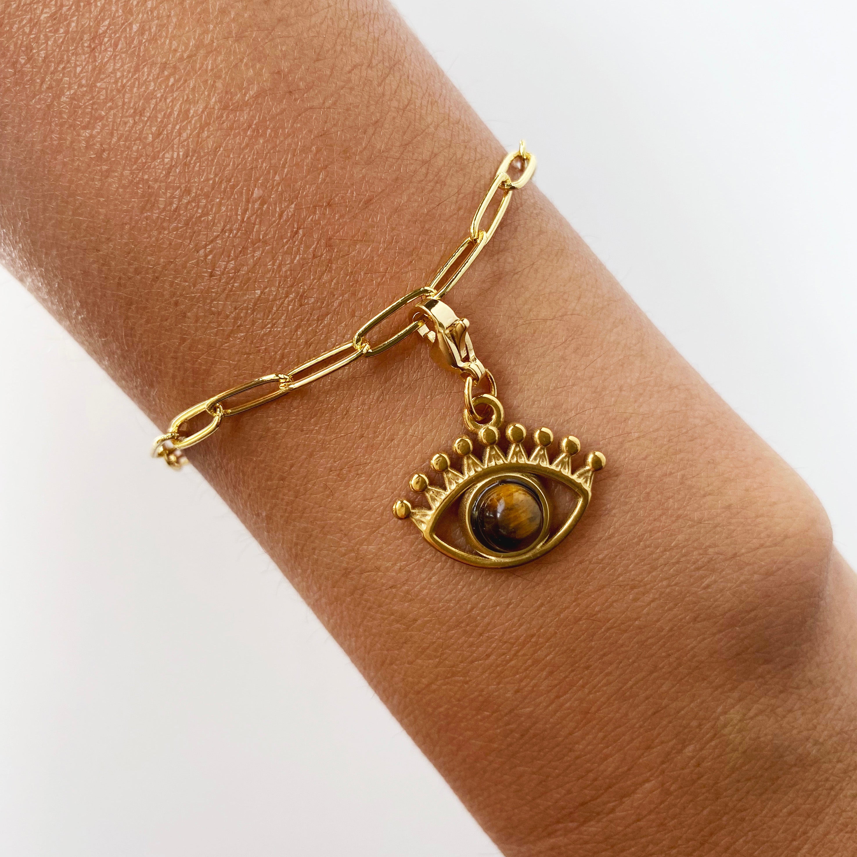 ☆希少☆【新品】AZLEE 18K TIGER EYES LION CHARM