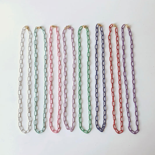 Colorful Enamel Chain Necklace