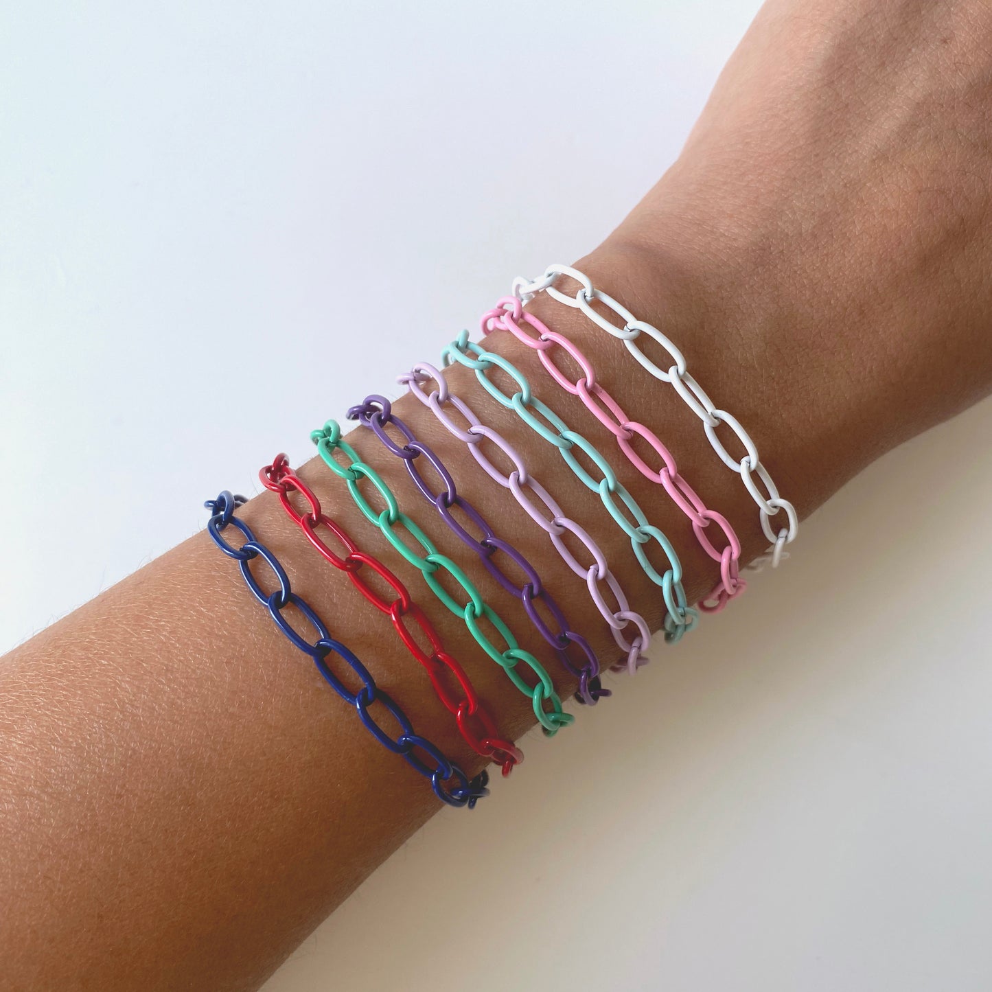 Colorful Enamel Chain Bracelet